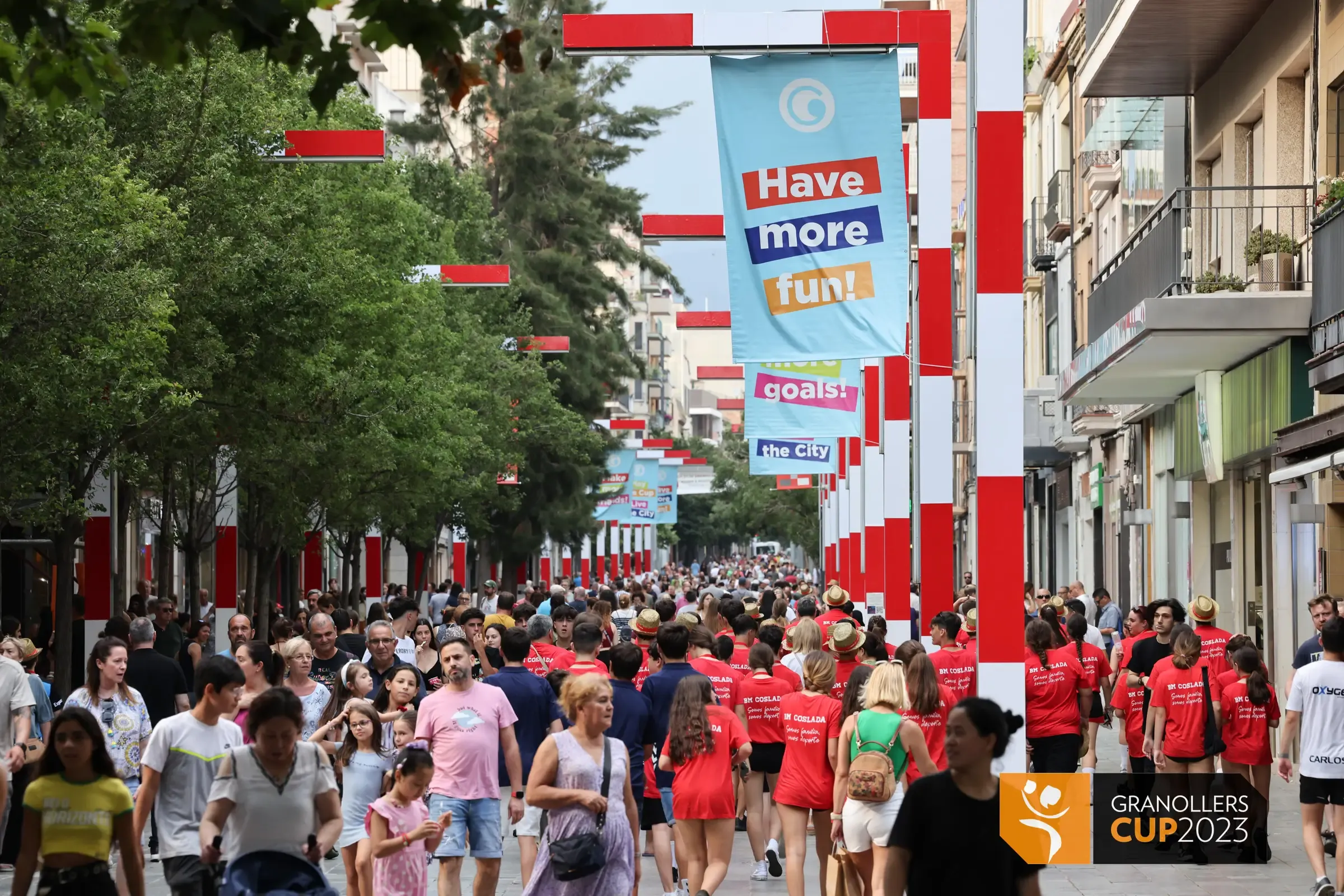 El carrer Anselm Clavé de Granollers durant la Granollers Cup de 2023